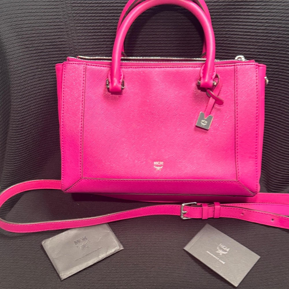 MCM Fuchsia Satchel Bag